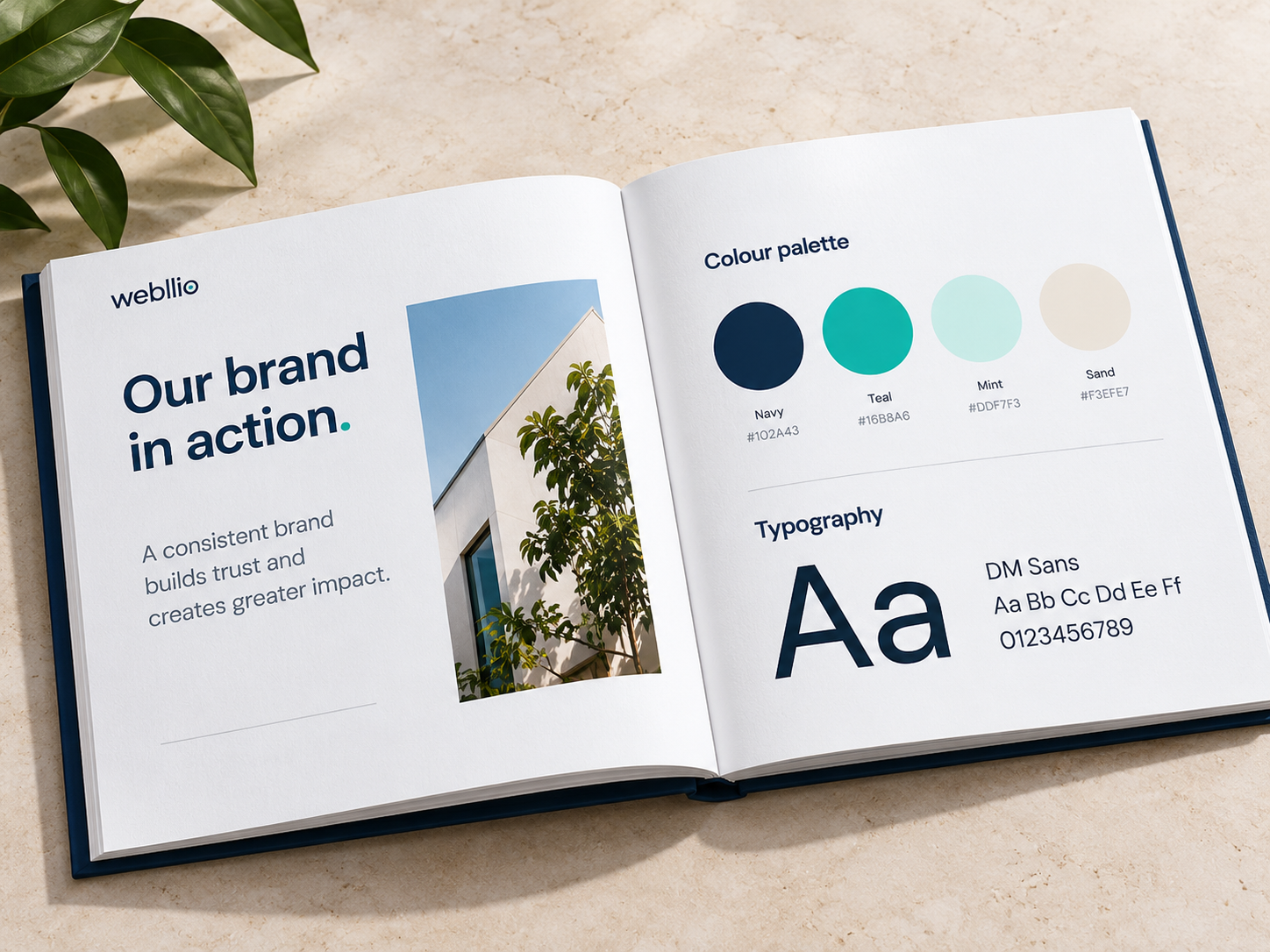 Webllio brand guidelines book